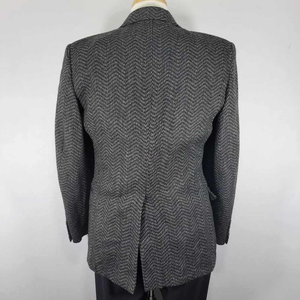 Adolfo Saks Fifth Men's‎ Sport Coat Blazer Two Button Gray Black Wool Size 40R